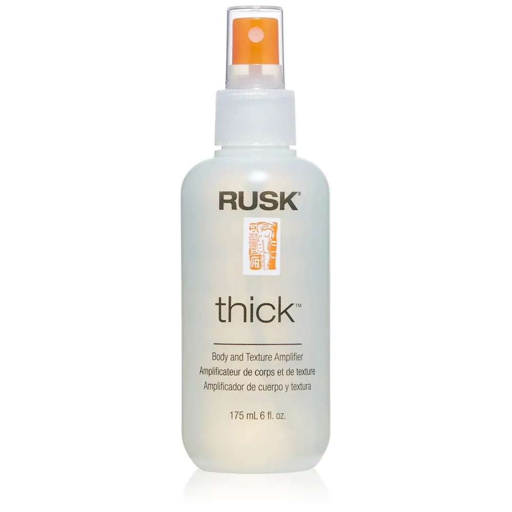 RUSK Designer Collection Thick Body and Texture Amplifier Spray, 6 Oz, For Fine, Limp, Flat or Lazy Hair Types - Contains Wheat Protein, Adds Strength, Texture, Volume & Moisture