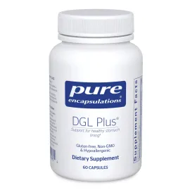 Pure Encapsulations DGL Plus - Gut Health Supplements for Men & Women - with Marshmallow Root, Aloe Vera Extract & Slippery Elm Bark - Non-GMO & Vegan - 60 Capsules