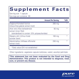 Pure Encapsulations DGL Plus - Gut Health Supplements for Men & Women - with Marshmallow Root, Aloe Vera Extract & Slippery Elm Bark - Non-GMO & Vegan - 60 Capsules Pure Encapsulations DGL Plus - Gut Health Supplements for Men & Women - with Marshmallow Root, Aloe Vera Extract & Slippery Elm Bark - Non-GMO & Vegan - 60 Capsules