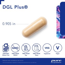 Pure Encapsulations DGL Plus - Gut Health Supplements for Men & Women - with Marshmallow Root, Aloe Vera Extract & Slippery Elm Bark - Non-GMO & Vegan - 60 Capsules Pure Encapsulations DGL Plus - Gut Health Supplements for Men & Women - with Marshmallow Root, Aloe Vera Extract & Slippery Elm Bark - Non-GMO & Vegan - 60 Capsules