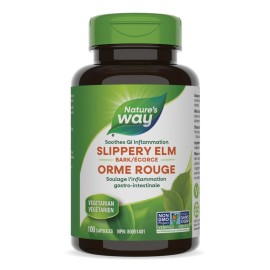 Nature\'s Way Slippery Elm Bark, Traditional Support to Soothe the GI Tract*, Vegan, 100 Capsules