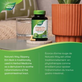 Nature\'s Way Slippery Elm Bark, Traditional Support to Soothe the GI Tract*, Vegan, 100 Capsules Nature\'s Way Slippery Elm Bark, Traditional Support to Soothe the GI Tract*, Vegan, 100 Capsules