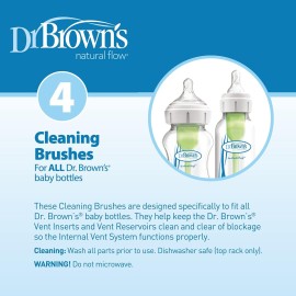 Dr. Brown\'s Natural Flow Reusable Baby Bottle Vent System and Reservoir Cleaning Bristle Brush,BPA Free,Blue Brushes,4-Pack Dr. Brown\'s Natural Flow Reusable Baby Bottle Vent System and Reservoir Cleaning Bristle Brush,BPA Free,Blue Brushes,4-Pack