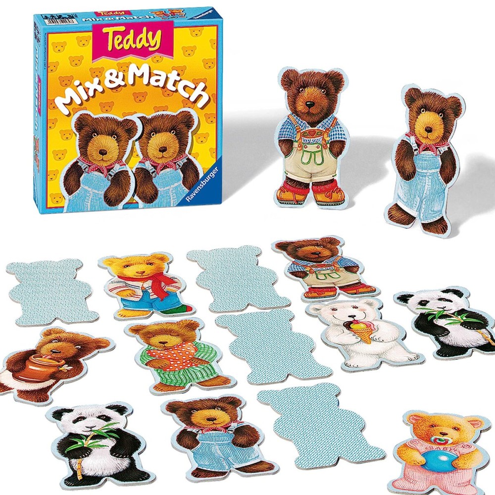Ravensburger Teddy Mix & Match - Interactive Children\'s Game | Quick Play | Ideal for Age 2 and Up | Classic Family Fun | Quality Craftsmanship