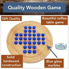 WE Games Solid Wood Marble Solitaire Game, Blue Glass Marbles Game, Marble Board Game, Wooden Games, Table Games, Home Decor, Marble Game Great for Living Room Decor, Birthday Gifts, Coffee Table Game WE Games Solid Wood Marble Solitaire Game, Blue Glass Marbles Game, Marble Board Game, Wooden Games, Table Games, Home Decor, Marble Game Great for Living Room Decor, Birthday Gifts, Coffee Table Game