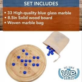 WE Games Solid Wood Marble Solitaire Game, Blue Glass Marbles Game, Marble Board Game, Wooden Games, Table Games, Home Decor, Marble Game Great for Living Room Decor, Birthday Gifts, Coffee Table Game WE Games Solid Wood Marble Solitaire Game, Blue Glass Marbles Game, Marble Board Game, Wooden Games, Table Games, Home Decor, Marble Game Great for Living Room Decor, Birthday Gifts, Coffee Table Game