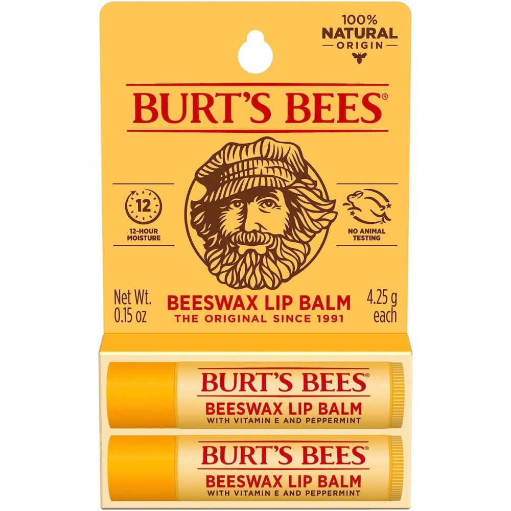 Burt\'s Bees Lip Balm - Original Beeswax, Lip Moisturizer With Responsibly Sourced Beeswax, Tint-Free, Natural Origin Conditioning Treatment, 2 Tubes, 0.15 oz. Burt\'s Bees Lip Balm - Original Beeswax, Lip Moisturizer With Responsibly Sourced Beeswax, Tint-Free, Natural Origin Conditioning Treatment, 2 Tubes, 0.15 oz.