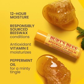 Burt\'s Bees Lip Balm - Original Beeswax, Lip Moisturizer With Responsibly Sourced Beeswax, Tint-Free, Natural Origin Conditioning Treatment, 2 Tubes, 0.15 oz. Burt\'s Bees Lip Balm - Original Beeswax, Lip Moisturizer With Responsibly Sourced Beeswax, Tint-Free, Natural Origin Conditioning Treatment, 2 Tubes, 0.15 oz.