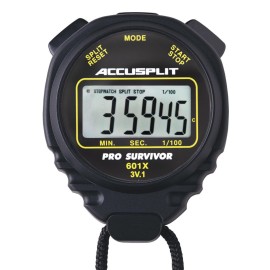 ACCUSPLIT Pro Survivor - A601XBK Stopwatch, Clock, Extra Large Display (Black)