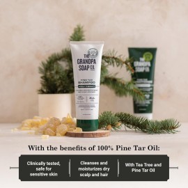 The Grandpa Soap Company Pine Tar Shampoo - Cleanses and Moisturizes Dry Scalp, With Pine Tar and Tea Tree Oil, All Hair Types, Vegan, Sulfates and Parabens Free, 8 Fl Oz The Grandpa Soap Company Pine Tar Shampoo - Cleanses and Moisturizes Dry Scalp, With Pine Tar and Tea Tree Oil, All Hair Types, Vegan, Sulfates and Parabens Free, 8 Fl Oz