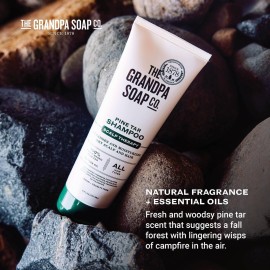 The Grandpa Soap Company Pine Tar Shampoo - Cleanses and Moisturizes Dry Scalp, With Pine Tar and Tea Tree Oil, All Hair Types, Vegan, Sulfates and Parabens Free, 8 Fl Oz The Grandpa Soap Company Pine Tar Shampoo - Cleanses and Moisturizes Dry Scalp, With Pine Tar and Tea Tree Oil, All Hair Types, Vegan, Sulfates and Parabens Free, 8 Fl Oz