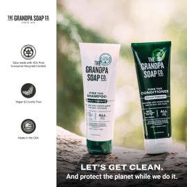 The Grandpa Soap Company Pine Tar Shampoo - Cleanses and Moisturizes Dry Scalp, With Pine Tar and Tea Tree Oil, All Hair Types, Vegan, Sulfates and Parabens Free, 8 Fl Oz The Grandpa Soap Company Pine Tar Shampoo - Cleanses and Moisturizes Dry Scalp, With Pine Tar and Tea Tree Oil, All Hair Types, Vegan, Sulfates and Parabens Free, 8 Fl Oz