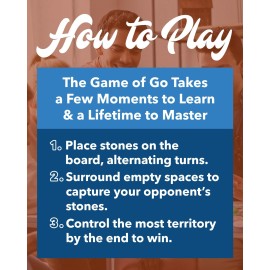 WE Games Go Game Set 12 Inch - Traditional Go Set with Pull-Out Storage Drawers, Portable Wood Veneer Goban, Strategy Board Games for Adults, Go Board Game