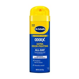 Dr. Scholl\'s ODOR-X ULTRA ODOR-FIGHTING POWDER SPRAY, 4.7 oz // Destroys Odors Instantly - All-Day Odor Protection - Freshens Feet & Shoes