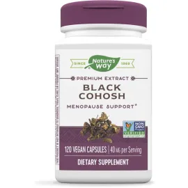 Nature\'s Way Premium Black Cohosh, Menopause Support for Women*, 40 mg per serving, 120 Vegan Capsules