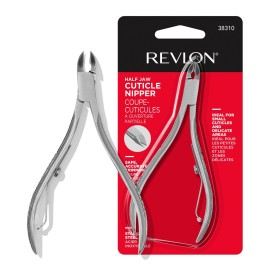 Revlon Half Jaw Cuticle Nipper, Manicure Tool for Nail Care, Hangnail Clipper, For More Precise Trims, Non-Slip Grip, Stainless Steel, 1 Count Revlon Half Jaw Cuticle Nipper, Manicure Tool for Nail Care, Hangnail Clipper, For More Precise Trims, Non-Slip Grip, Stainless Steel, 1 Count