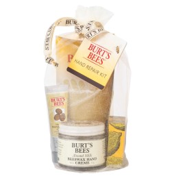 Burt\'s Bees Gifts Ideas - Hand Repair Set, 3 Hand Creams plus Gloves - Almond Milk Hand Cream, Lemon Butter Cuticle Cream, Shea Butter Hand Repair Cream