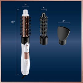 Conair Double Ceramic 3-in-1 Hot Air Brush, Dry as You Style