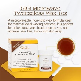 GiGi Microwave Tweezeless Wax - Non-Strip Facial Hair Remover, Honey-Infused, 1 oz GiGi Microwave Tweezeless Wax - Non-Strip Facial Hair Remover, Honey-Infused, 1 oz