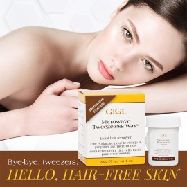 GiGi Microwave Tweezeless Wax - Non-Strip Facial Hair Remover, Honey-Infused, 1 oz GiGi Microwave Tweezeless Wax - Non-Strip Facial Hair Remover, Honey-Infused, 1 oz