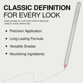 Palladio Wooden Eyeliner Pencil, Thin Pencil Shape, Easy Application, Firm yet Smooth Formula, Perfectly Outlined Eyes, Contour and Line, Long Lasting, Rich Pigment, White