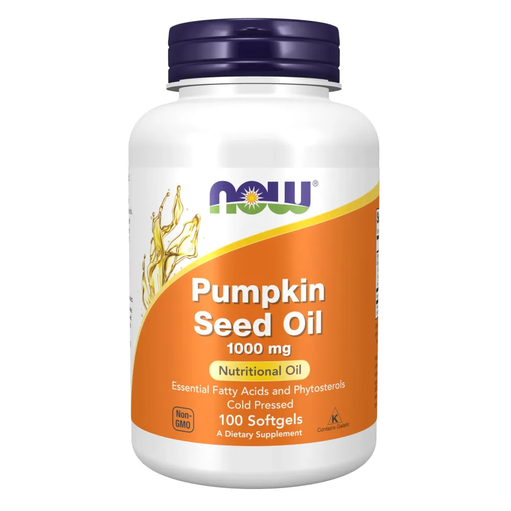 NOW Supplements, Pumpkin Seed Oil 1000 mg with Essential Fatty Acids and Phytosterols, Cold Pressed, 100 Softgels