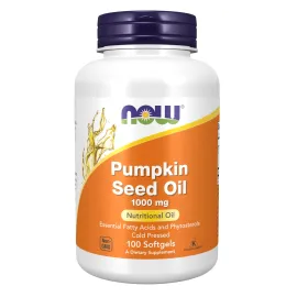 NOW Supplements, Pumpkin Seed Oil 1000 mg with Essential Fatty Acids and Phytosterols, Cold Pressed, 100 Softgels