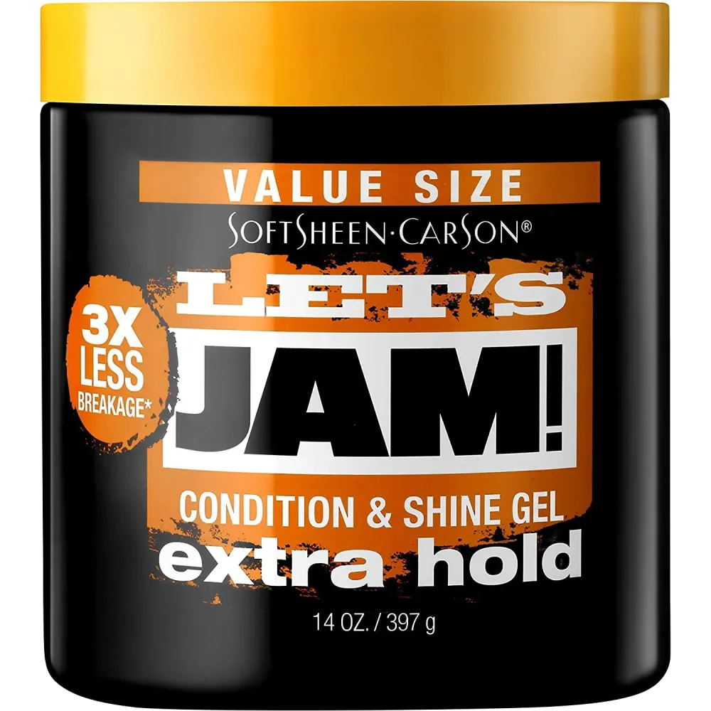 SoftSheen-Carson Let\'s Jam! Shining and Conditioning Hair Gel by Dark and Lovely, Extra Hold, All Hair Types, Styling Gel Great for Braiding, Twisting & Smooth Edges, Extra Hold, 14 oz SoftSheen-Carson Let\'s Jam! Shining and Conditioning Hair Gel by Dark and Lovely, Extra Hold, All Hair Types, Styling Gel Great for Braiding, Twisting & Smooth Edges, Extra Hold, 14 oz