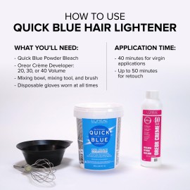 L\'OREAL TECHNIQUE Quick Blue High Performance Bleach | Professional Hair Bleaching Powder | No Drip Formula | Extra Strength Lightening Action Lifts Up To 7 Levels | Single Application | 1 Pound L\'OREAL TECHNIQUE Quick Blue High Performance Bleach | Professional Hair Bleaching Powder | No Drip Formula | Extra Strength Lightening Action Lifts Up To 7 Levels | Single Application | 1 Pound