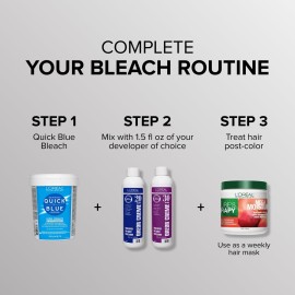 L\'OREAL TECHNIQUE Quick Blue High Performance Bleach | Professional Hair Bleaching Powder | No Drip Formula | Extra Strength Lightening Action Lifts Up To 7 Levels | Single Application | 1 Pound L\'OREAL TECHNIQUE Quick Blue High Performance Bleach | Professional Hair Bleaching Powder | No Drip Formula | Extra Strength Lightening Action Lifts Up To 7 Levels | Single Application | 1 Pound