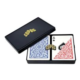 Copag 1546 Design 100% Plastic Playing Cards, Poker Size (Standard) Red/Blue (Regular Index, 1 Set)