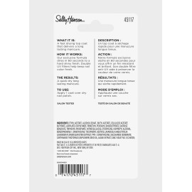 Sally Hansen Insta-Dri, Clear Top Coat, Quick Dry, Long Lasting, Streak-Free Shine, Clear Nail Polish Sally Hansen Insta-Dri, Clear Top Coat, Quick Dry, Long Lasting, Streak-Free Shine, Clear Nail Polish