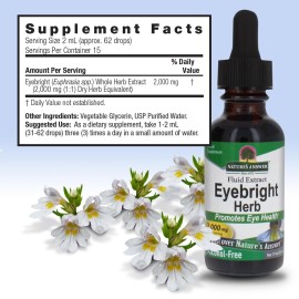 Nature\'s Answer Eyebright Extract 1 Ounce | Vision & Eye Support | Alcohol Free, Vegan, Non GMO, Gluten Free, Kosher | Quick Absorption | Single Count Nature\'s Answer Eyebright Extract 1 Ounce | Vision & Eye Support | Alcohol Free, Vegan, Non GMO, Gluten Free, Kosher | Quick Absorption | Single Count