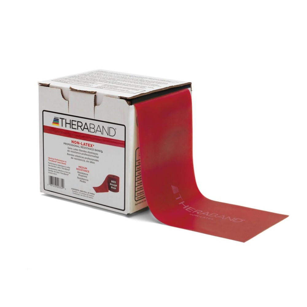 THERABAND Resistance Band 25 Yard Roll, Medium Red Non-Latex Professional Elastic Bands For Upper & Lower Body Exercise Workouts, Physical Therapy, Pilates, & Rehab, Dispenser Box, Level 3 THERABAND Resistance Band 25 Yard Roll, Medium Red Non-Latex Professional Elastic Bands For Upper & Lower Body Exercise Workouts, Physical Therapy, Pilates, & Rehab, Dispenser Box, Level 3