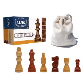 WE Games French Staunton Wooden Chess Pieces, Weighted, Handpolished, Sheesham Wood, 2.5 inch King
