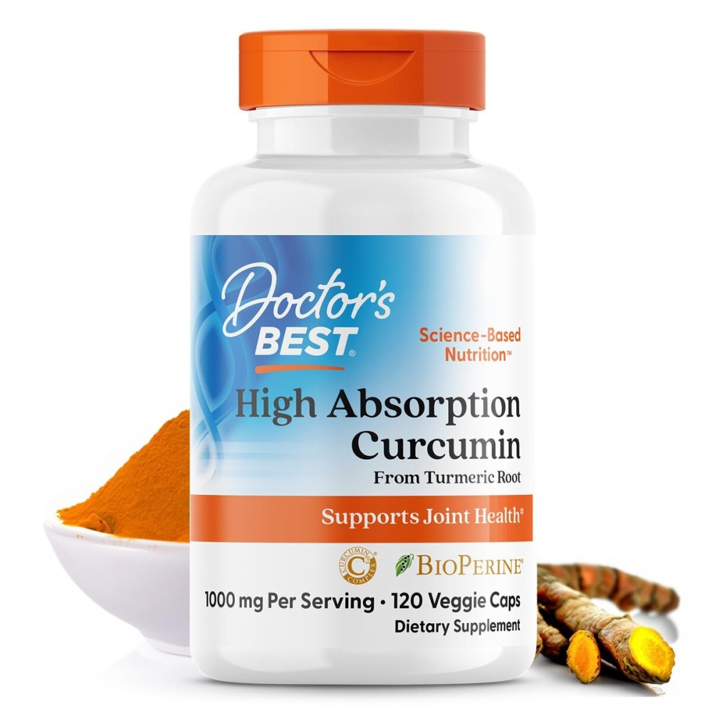 Doctors BEST High Absorption Curcumin from Turmeric Root, Supports Joint Health, Non-GMO, Gluten Free, Soy Free, Vegan 120 Veggie Caps Doctors BEST High Absorption Curcumin from Turmeric Root, Supports Joint Health, Non-GMO, Gluten Free, Soy Free, Vegan 120 Veggie Caps