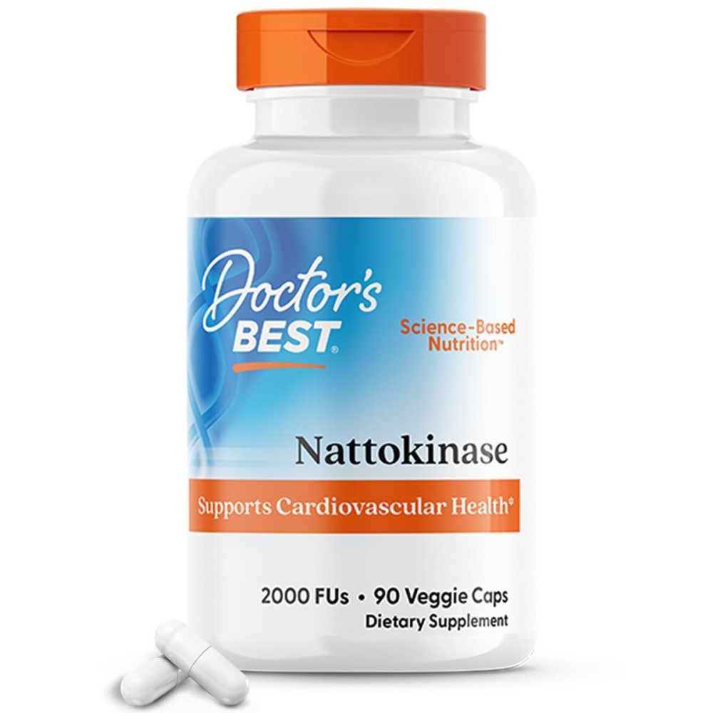 Doctors Best Nattokinase, 2000 Fus, Supports Cardiovascular Health, Non-GMO, Vegan 90 Veggie Caps Doctors Best Nattokinase, 2000 Fus, Supports Cardiovascular Health, Non-GMO, Vegan 90 Veggie Caps