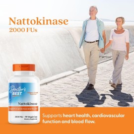 Doctors Best Nattokinase, 2000 Fus, Supports Cardiovascular Health, Non-GMO, Vegan 90 Veggie Caps Doctors Best Nattokinase, 2000 Fus, Supports Cardiovascular Health, Non-GMO, Vegan 90 Veggie Caps
