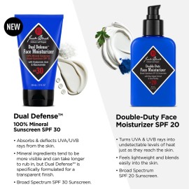 Jack Black Double-Duty Face Moisturizer, 8.5 Fl. Oz - SPF 20 Sun Protection, Long Lasting Hydrating Skincare, Lightweight Moisturizer, Mens Facial Moisturizer