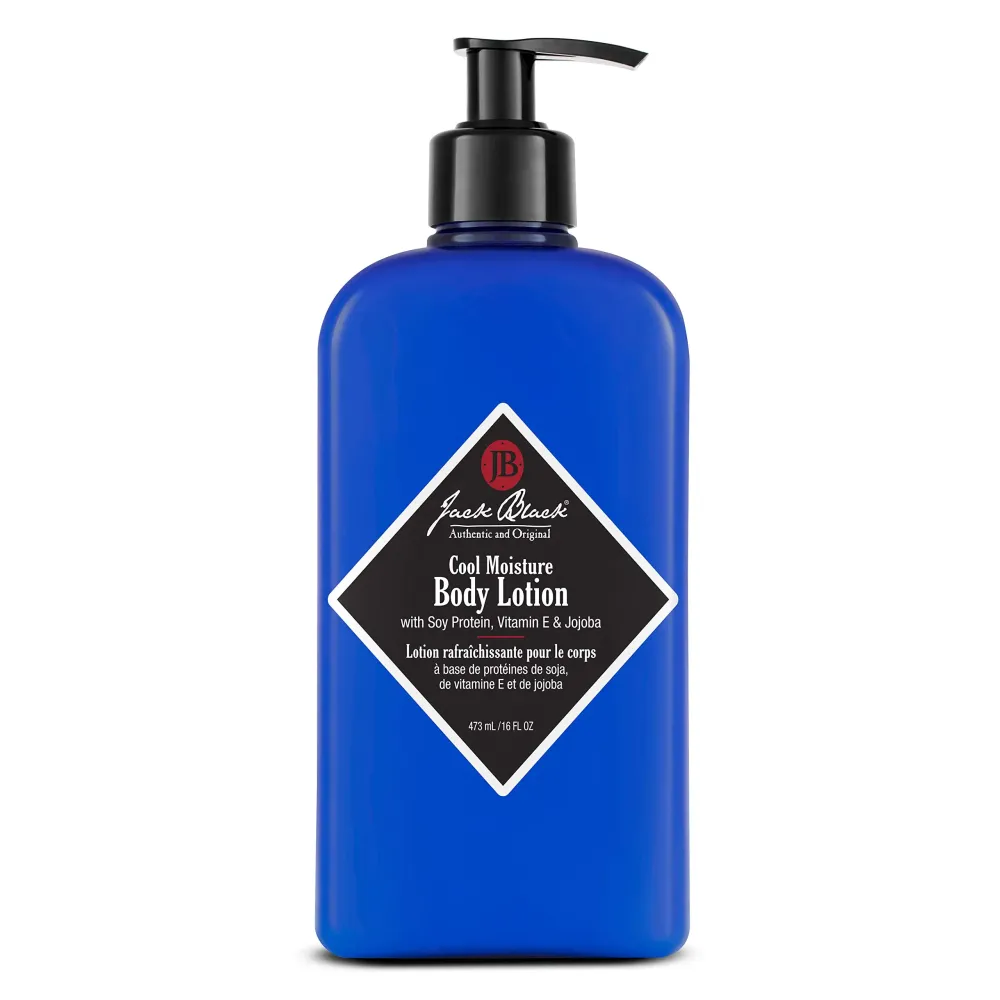 Jack Black Cool Moisture Body Lotion, 16 Fl. Oz. - Soy Protein, Vitamin E & Jojoba - Clean & Fresh Scent, Body Lotion for Dry Skin, Body Moisturizer, Body Cream for Men & Women