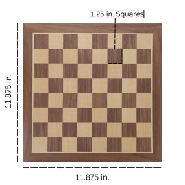 WE Games Classic Walnut Wooden Chess Board Only 11.875 inches, Large Chess Board for Adults, Wood Veneer Chessboard, 1.25 inch Squares WE Games Classic Walnut Wooden Chess Board Only 11.875 inches, Large Chess Board for Adults, Wood Veneer Chessboard, 1.25 inch Squares