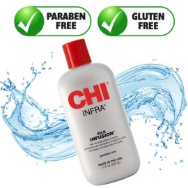 CHI Infra Silk Infusion, Leave-In Reconstructing Treatment To Strengthen & Protect All Hair Types, Alcohol-Free, 12 Oz CHI Infra Silk Infusion, Leave-In Reconstructing Treatment To Strengthen & Protect All Hair Types, Alcohol-Free, 12 Oz