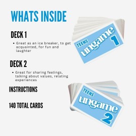 POCKET UNGAME - Teens - non-competitive card game for teenagers to discuss, share values & experiences - break the ice and get teens to talk - Ages 12-18 POCKET UNGAME - Teens - non-competitive card game for teenagers to discuss, share values & experiences - break the ice and get teens to talk - Ages 12-18
