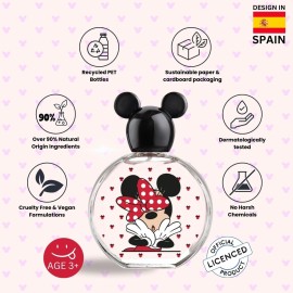 Minnie Mouse, Disney, Fragrance, for Kids, Eau de Toilette, EDT, 3.4oz, 100ml, Perfume, Spray, Made in Spain, by Air Val International Minnie Mouse, Disney, Fragrance, for Kids, Eau de Toilette, EDT, 3.4oz, 100ml, Perfume, Spray, Made in Spain, by Air Val International