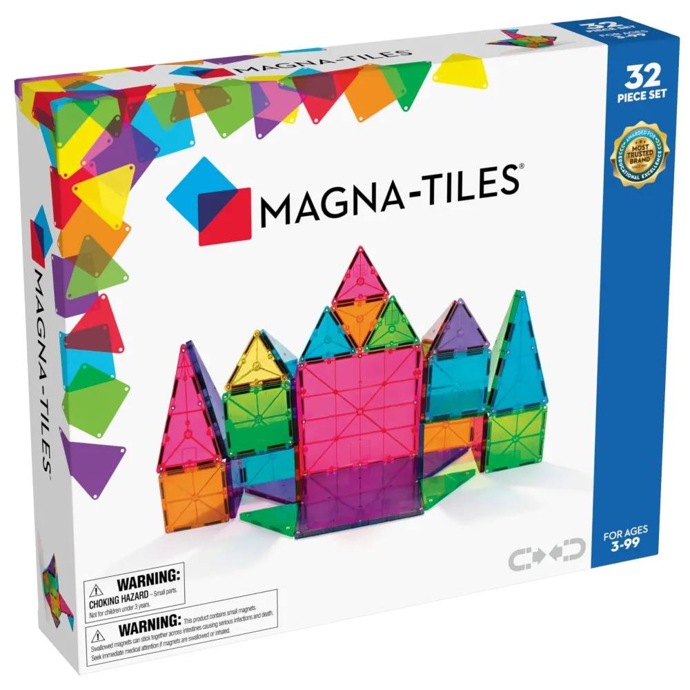 MAGNA-TILES Classic 32-Piece Magnetic Construction Set, The ORIGINAL Magnetic Building Brand MAGNA-TILES Classic 32-Piece Magnetic Construction Set, The ORIGINAL Magnetic Building Brand