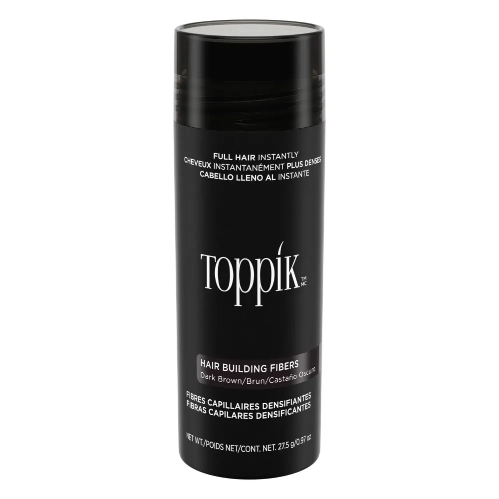 Toppik Hair Building Fibers, Dark Brown, 27.5g, Fill In Fine or Thinning Hair, Instantly Thicker, Fuller Looking Hair, 9 Shades for Men and Women , 0.97 Oz (Pack of 1) Toppik Hair Building Fibers, Dark Brown, 27.5g, Fill In Fine or Thinning Hair, Instantly Thicker, Fuller Looking Hair, 9 Shades for Men and Women , 0.97 Oz (Pack of 1)