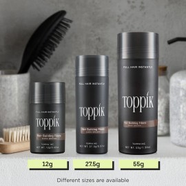 Toppik Hair Building Fibers, Medium Brown, 27.5g | Fill In Fine or Thinning Hair | Instantly Thicker, Fuller Looking Hair | 9 Shades for Men & Women Toppik Hair Building Fibers, Medium Brown, 27.5g | Fill In Fine or Thinning Hair | Instantly Thicker, Fuller Looking Hair | 9 Shades for Men & Women