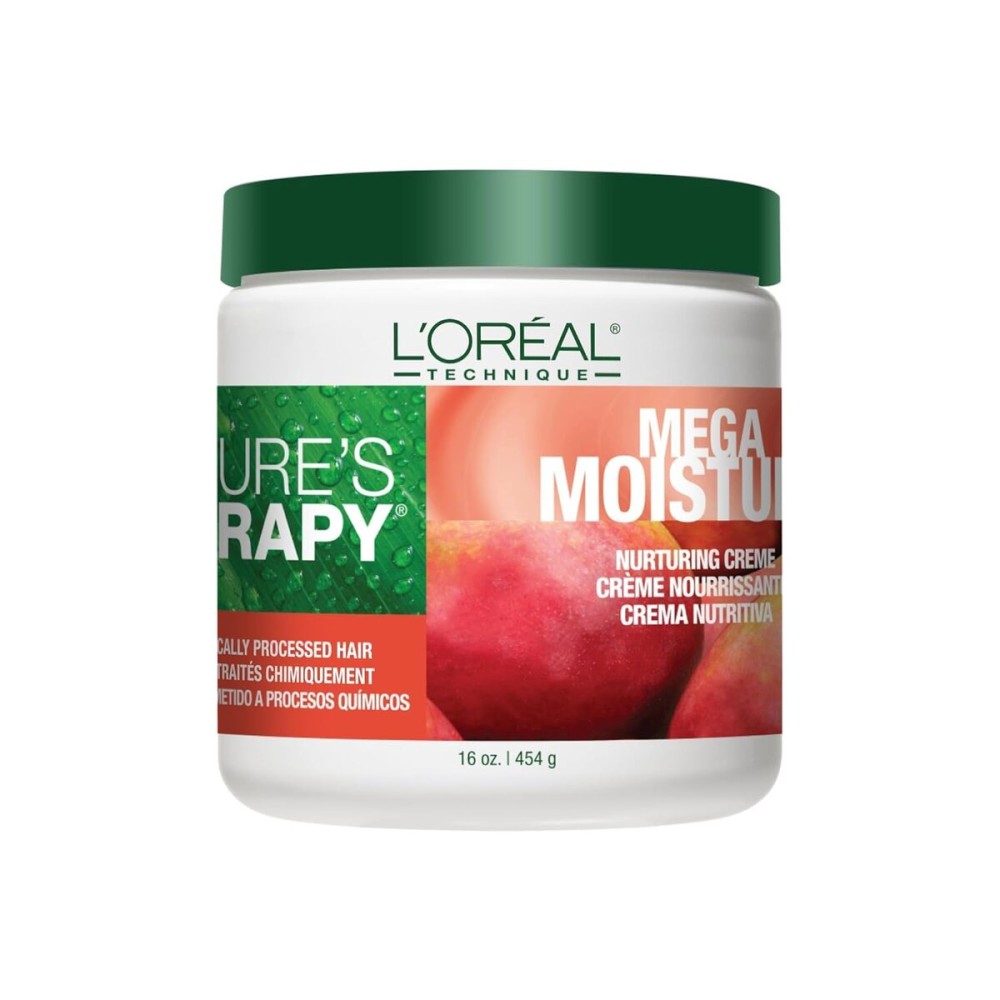 L\'OREAL TECHNIQUE Nature\'s Therapy Mega Moisture Crme - Conditioning and Detangling Hair Cream, Softens and Adds Shine With Botanical Extracts, For All Hair Types, 16 Oz L\'OREAL TECHNIQUE Nature\'s Therapy Mega Moisture Crme - Conditioning and Detangling Hair Cream, Softens and Adds Shine With Botanical Extracts, For All Hair Types, 16 Oz