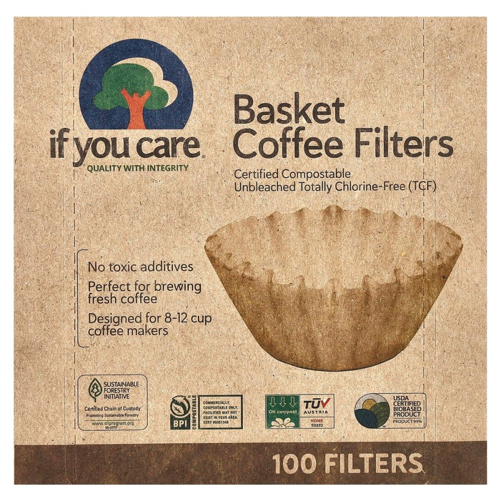 If You Care Coffee Filter Baskets ( 1x100 CT ), Fits 8-12 Cup Drip Coffee Makers If You Care Coffee Filter Baskets ( 1x100 CT ), Fits 8-12 Cup Drip Coffee Makers