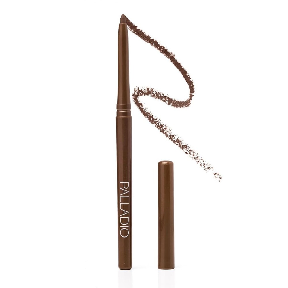 Palladio Retractable Waterproof Eyeliner, Richly Pigmented Color and Creamy, Slip Twist Up Pencil Eye Liner, Smudge Proof Long Lasting Application, All Day Wear, No Sharpener Required, Brownie Palladio Retractable Waterproof Eyeliner, Richly Pigmented Color and Creamy, Slip Twist Up Pencil Eye Liner, Smudge Proof Long Lasting Application, All Day Wear, No Sharpener Required, Brownie